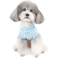 thumbnail image 4 of Camiseta sin mangas para perros pequeños, ropa para mascotas, primavera y otoño, estampado de margaritas, algodón suave, chihuahua, perro, Yorkshire, azul, M, 4 of 5