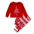 thumbnail image 4 of Louist Matching Family Pajamas Sets Holiday at Home PJ's with Letter Printed Long Sleeve Tee and Plaid Pants (Red,Men/L), 4 of 10