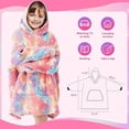 thumbnail image 2 of RAINBEAN Glow in The Dark Wearable Blanket Hoodie with Pocket for Kids 3-6 Birthday Gifts, Soft Warm Sherpa Oversize Blankets Sweatshirt, 2 of 10