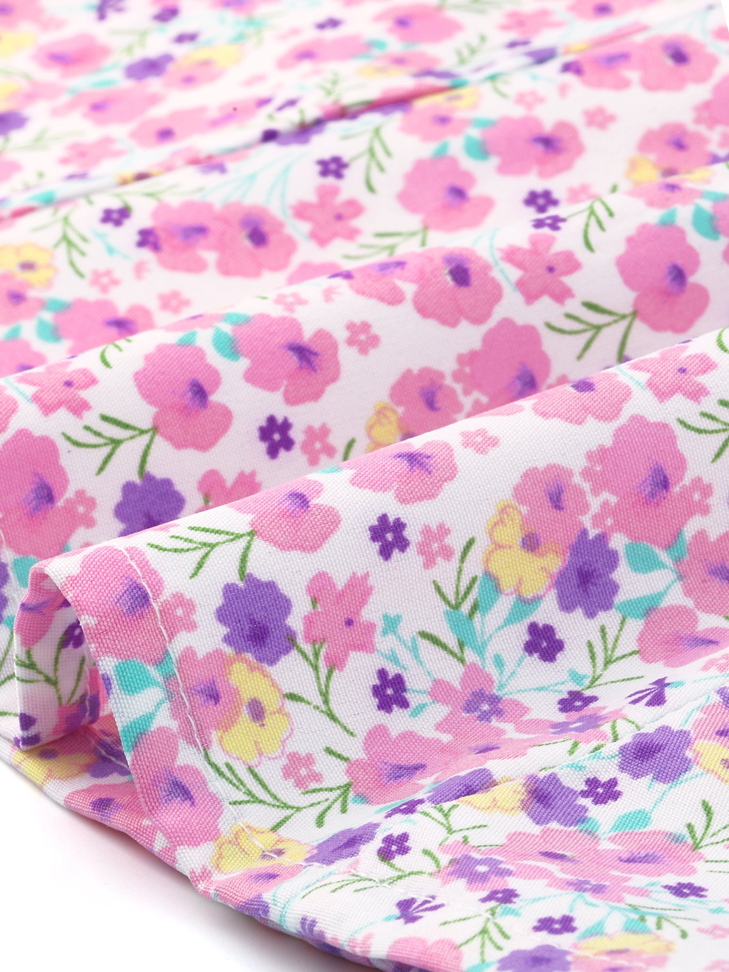 DARING DIVA Puff Sleeve Sweetheart Neck Smocked Floral Top S White Purple