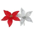 thumbnail image 1 of Paillette Swirl Poinsettia Pick (Asstd) - Ensemble De 12, 1 of 1