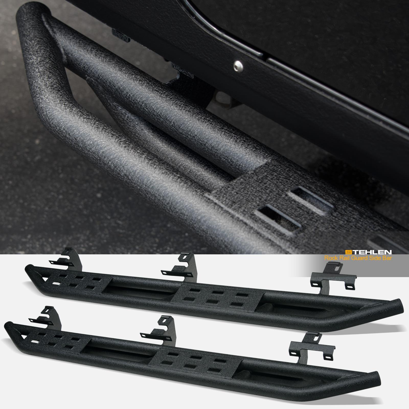 6 inches OE Style Running Boards Nerf Bars Excl JK Model Side Steps Fit for 2018-2020 J-eep Wrangler JL 4-Door Black