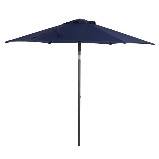 Mainstays 7.5ft Navy Round Outdoor Tilting Market Patio Umbrella with Pushup Function