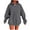 Gray, variant on Sweatshirt for Women Drawstring Comfy Long Sleeve Thermal Loose Fitted Outdoor Hooded with Pocket