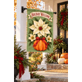 thumbnail image 2 of Purgmipth Holiday Welcome Christmas Garden Flag, Double-Sided White Poinsettia Pumpkin House Flag for Porch Yard Decor, 28 x 40 Inch, 2 of 8