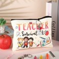 thumbnail image 2 of 12 Pcs Teacher Appreciation Gift Set 6 Teacher Kit Makeup Cosmetic Bags and 6 Keychains Back to School Gifts Graduation Valentines (Vivid Style), 2 of 7