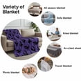 thumbnail image 6 of Flannel Fleece Throw Blanket Halloween Crow Horror Black Shadow Lightweight Soft Plush Blankets,Retro Purple Cozy Warm Throw Blanket for Couch Sofa Bed Car Office All Season Use 40x50in, 6 of 9
