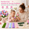 thumbnail image 2 of 400 Pcs Pipe Cleaners Craft,5 Assorted Colors Pipe Cleaners Bulk, Chenille Stems for DIY Flower Making Kit with Floral Wires, Gardening Tape,Stamen& Ribbon, 2 of 7