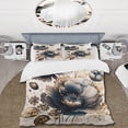 thumbnail image 2 of Designart "Poppy Flowers in Navy Blue and Gold I" Floral & Botanical Bedding Covert Set - Poppy Blue Floral Bed Set With 2 Shams, 2 of 6
