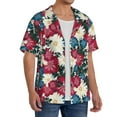 thumbnail image 4 of Xecao offers the Beautiful Flower for Men's Casual Short-sleeved Shirt, a button-up collared shirt with a pocket, perfect for beach vacations and yacht travel in the Large size., 4 of 7