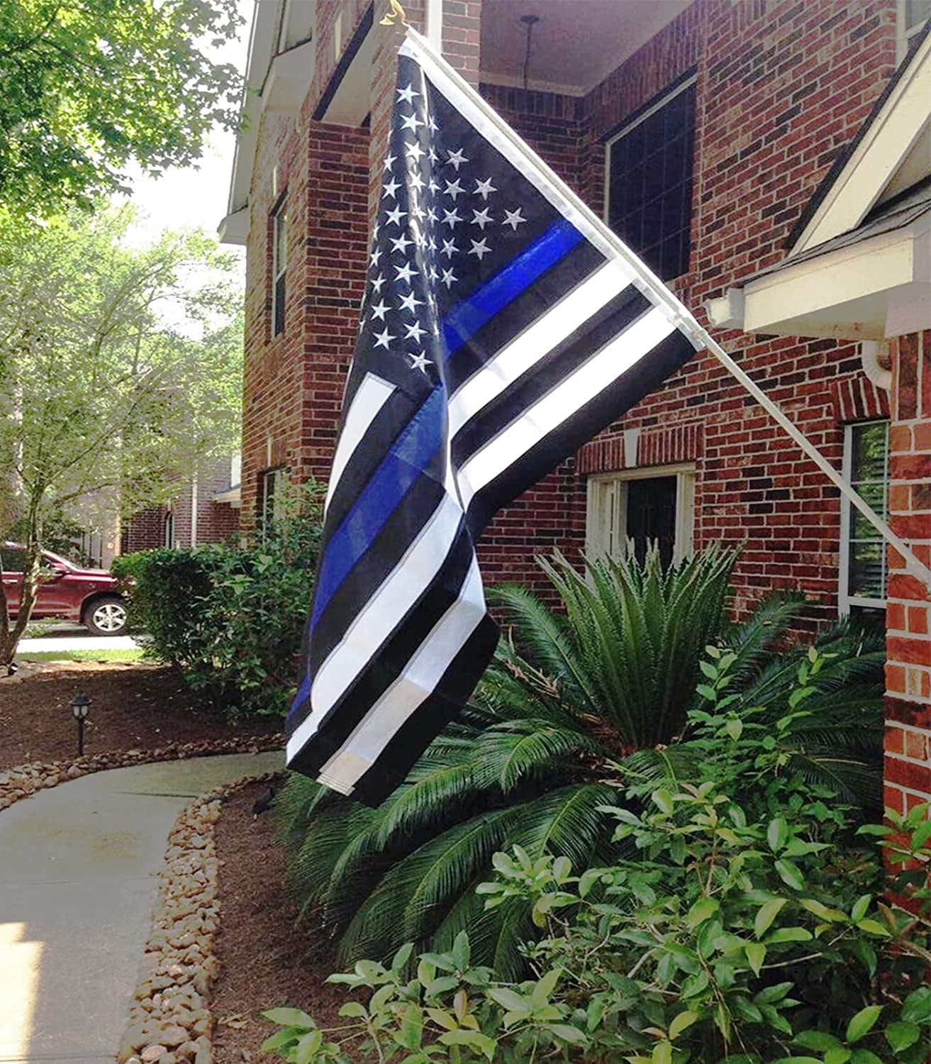 90 * 150cm Blueline USA Police Flags 2e Amendement Vintage Drapeau