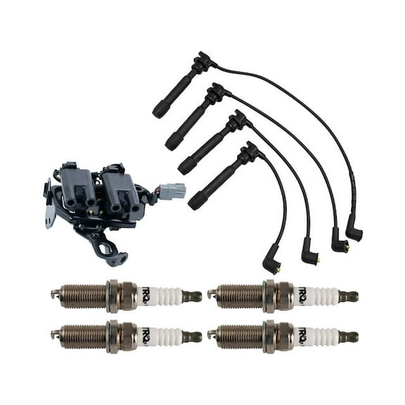 Ignition Coil Spark Plug and Wire Set 6 Piece - Compatible with 2008, 2010 Kia Sportage 2.0L 4-Cylinder