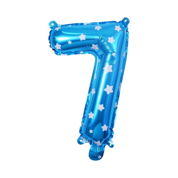Bearachild Globo de feliz cumpleaños para celebración festiva y alegre Decoración efectiva Globo de aluminio con números Kits de decoración para fiestas 7 azul 16 pulgadas