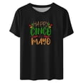 thumbnail image 3 of Camisetas de Manga Corta para Mujeres de Longitud Regular de Poliéster Sólido, Camiseta de Fiesta de Mayo Y Blusa Del Festival para la Primavera Y el Verano, 3 of 3