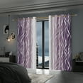 thumbnail image 5 of Lfeey Gradient Stripe Blackout Curtains, Grommet Curtains for Modern Living Room Bedroom, Purple White Ombre, 42x84 inch, 5 of 5