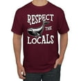 thumbnail image 2 of Wild Bobby Respect The Locals Save Our Oceans Whale Animal Lover Men Graphic Tee, Maroon, XX-Large, 2 of 6