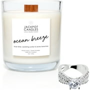 Jackpot Candles Ocean Breeze Candle with Ring Inside (Surprise Jewelry Valued at $15 to $5,000) Ring Size 6