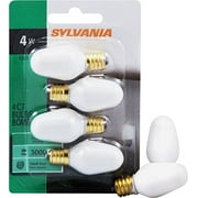 SYLVANIA General Lighting 621031 13553 Sylvania Incandescent Lamp, 4 W, 120 V, C7, Candelabra Screw E12, 3000 Hr, 4 Piece