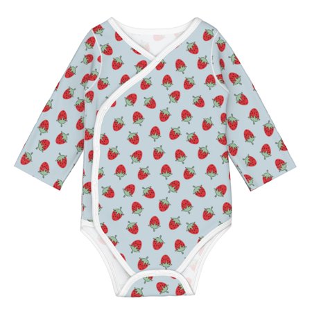 

Coaee Hand Drawn Strawberry for Soft Cotton Baby Long-Sleeve Bodysuit Girls Boys Bodysuit Romper