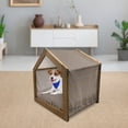 thumbnail image 3 of Moroccan Pet House, Traditional Design Tile with Geometric Floral Motifs Curly Details, Outdoor & Indoor Portable Dog Kennel with Pillow and Cover, 5 Sizes, Blue Sepia Redwood, by Ambesonne, 3 of 5