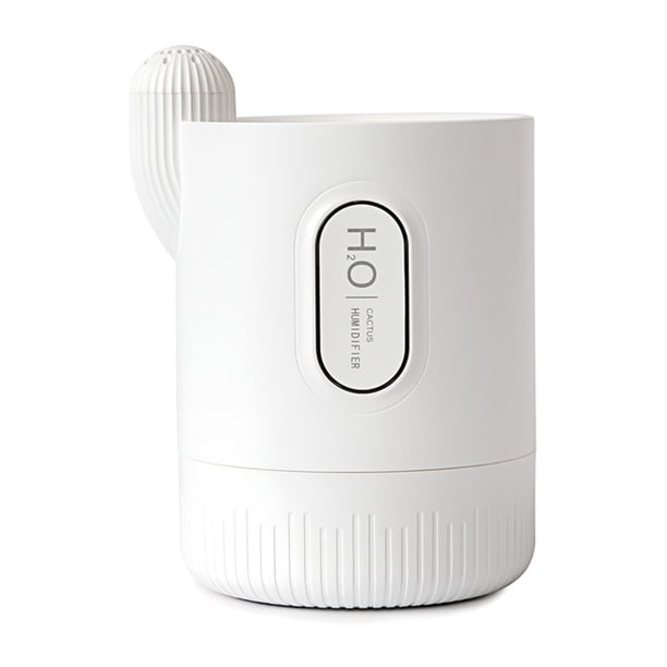 330mL Cactus Mist Humidificador de aire Portátil Luz de noche colorida Silencioso 2 modos de niebla Abanopi Blanco