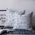 thumbnail image 2 of 14x14 Pillow Covers Set of 2, Blue Flower Throw Pillow Covers Decorative Couch Cushion Case, Vintage Farmhouse Boho Leaf Spring Summer Microfiber Square Pillowcases for Bedroom Car Living Room, 2 of 7