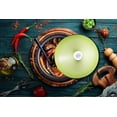 thumbnail image 3 of Bruntmor Matte Green Cast Iron Moroccan Tagine 4-Quart Cooking Pot With Silver, 3 of 7