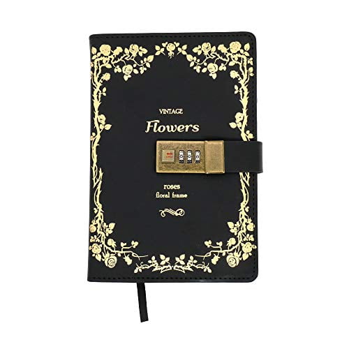 B6 Vintage Leather Lock Journal, Diary with Composition Lock, Notebook