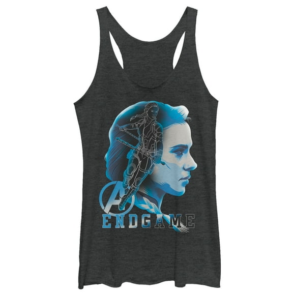 Women's Marvel Avengers: Endgame Black Widow Profile Racerback Tank Top Black Heather X Small