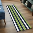 thumbnail image 3 of 2'x6' Rug Runners for Hallways Kitchen, Green Navy Blue Striped Non Slip Entryway Beside Floor Carpet Runner, Farmhouse Stripes Washable Laundry Room Bedroom Throw Rugs Mat for Family Pet, 3 of 8