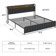 thumbnail image 2 of WhizMax Queen Bed Frame with Storage Headboard and Charging Station, Upholstered Platform Bed Frame, No Box Spring Needed, 2 of 6