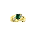 thumbnail image 1 of RYLOS Bagues pour Femmes Bague en Or Jaune 14K Pierre Précieuse Ovale 9x7 mm et Diamants Design Classique Saphir Vert Bijoux pour Femmes Taille 8, 1 of 7