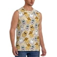 thumbnail image 2 of Uemuo Music Dancing Cat Pattern Men's Sleeveless T-Shirt,Muscle Athletic Tank Top, Moisture-wicking Quick-dry Breathable Classic Tee Top for Gym Run Outdoor Sports-Large, 2 of 8