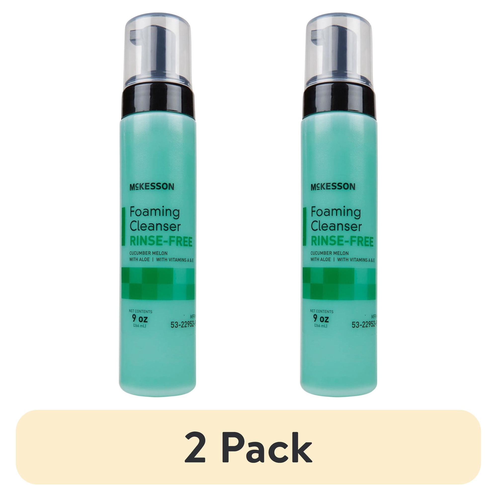(2 pack) McKesson Foaming Rinse-Free Body Wash with Aloe - Cucumber Melon 9 oz 1 Ct