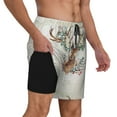 thumbnail image 2 of Kdxio Classy Deer Print Men'S Swim Trunks With Compression Liner 7 Inch Inseam Quick Dry Swim Shorts, 2 of 7
