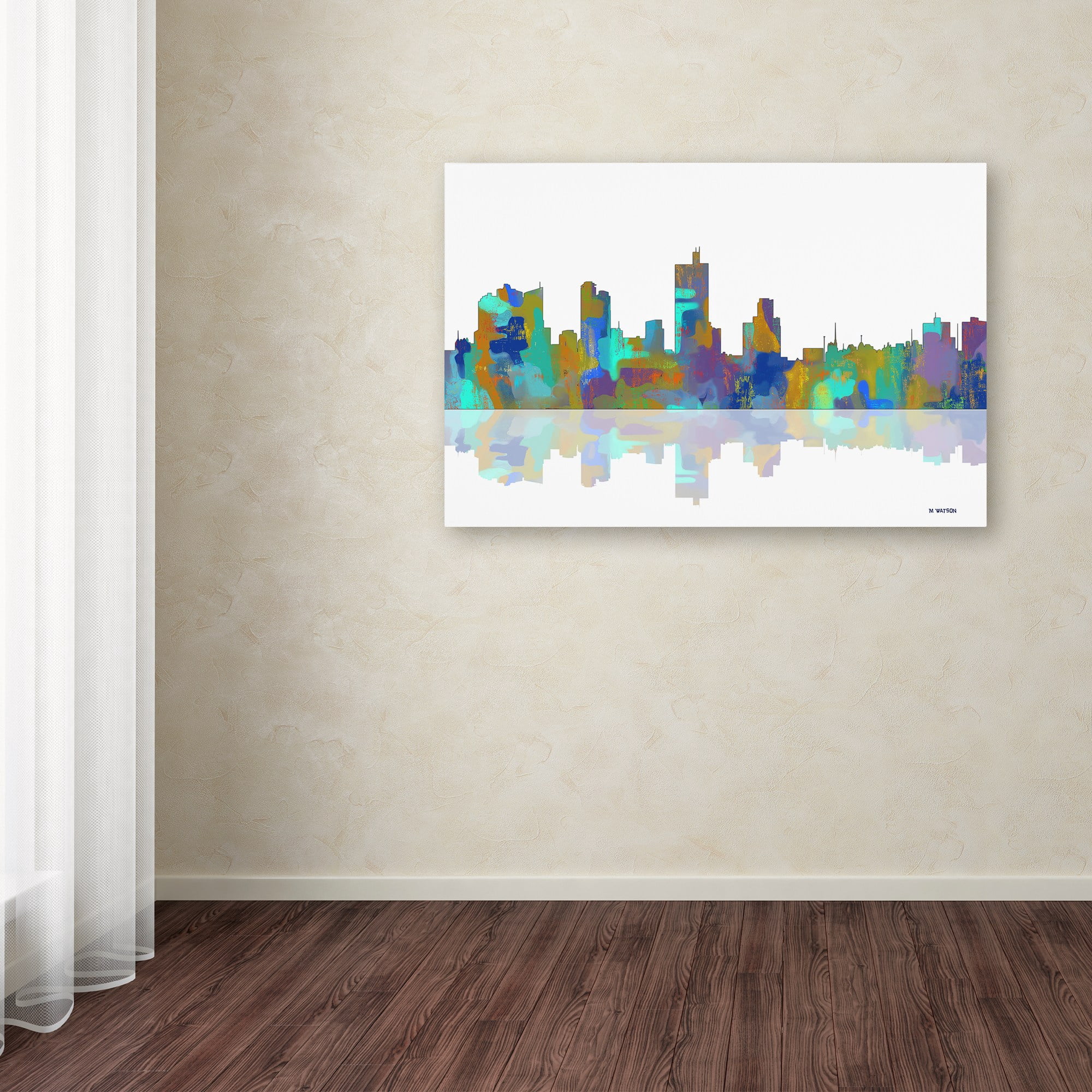 Trademark Fine Art "Fort Worth Texas Skyline" Canvas Art by Marlene Watson