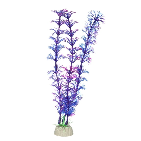 Unique Bargains 1 Pcs Fish Tank Aquarium Decorations Artificial Plants Plastic Artificial Water Plants Purple 21cm
