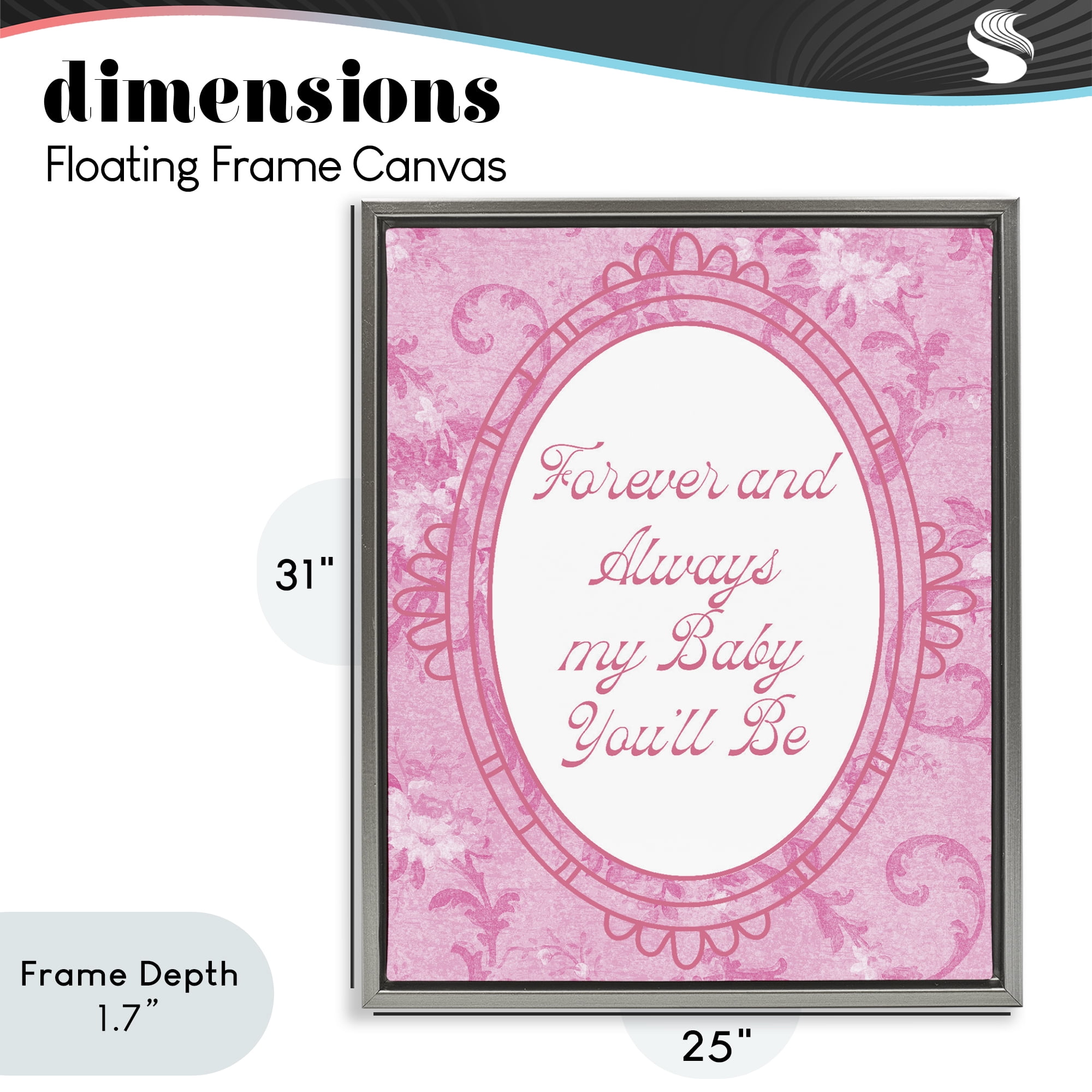 Stupell Industries Forever & Always My Baby Gray Framed Floater Canvas Wall Art, design by Lil' Rue