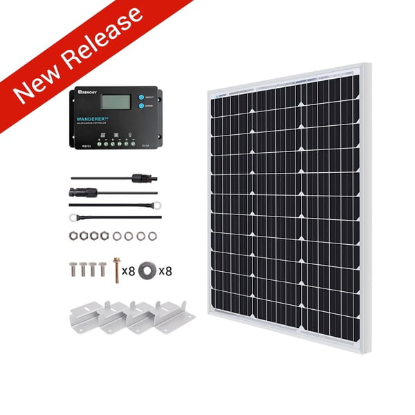 One 50Watts Mono Solar Panel UL Listed+One 10Amp PWM Charge Controller+One Pair of 9In Adaptor Kit with Male and Female Connector Renogy 50W Monocrystalline Bundle