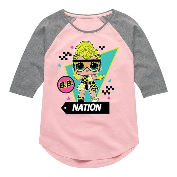 LOL Surprise! Dolls - Cotton Candy - Toddler & Youth Girls Raglan Graphic T-Shirt