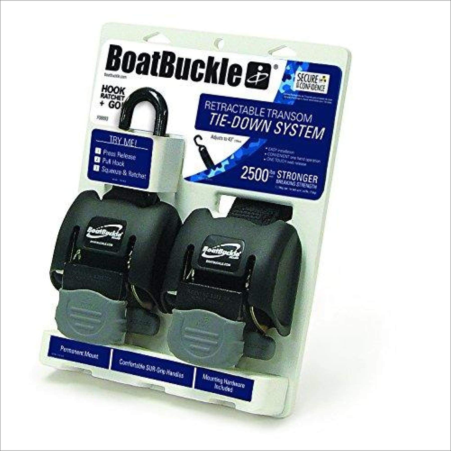 BoatBuckle G2 Retractable Transom Tie - Down - 14 - 43 - Pair - Stainless  Steel - F14256