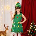 thumbnail image 2 of UAYOTSE Girls Sleeveless Christmas Tree Costume Dress 2 3 4 5 6 Years Colorful Pom Pom Decor Outfit With Matching Festive Hat for Holiday Cosplay, 2 of 8