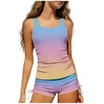 thumbnail image 2 of HAOTAGS Swimsuit Sets for Girls，Quick-drying Adjustable Tank Top with Shorts Sets Pink Size 11, 2 of 9