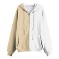 thumbnail image 5 of Hessimy Women'S Lightweight Hoodies Full Zip Up Oversized Sweatshirts With Pockets Long Sleeve Casual Hooded Jackets Essentials Hoodie Cropped Hoodie Y2k (Khaki,XS), 5 of 6