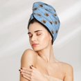 thumbnail image 2 of Yiaed Brown French Bulldog Print Hair Cap with Button,Coral Fleece Hair Towel Wrap for Women Wet Hair,Quick Dry Turban for Wet Hair Long Thick Hair, 2 of 5