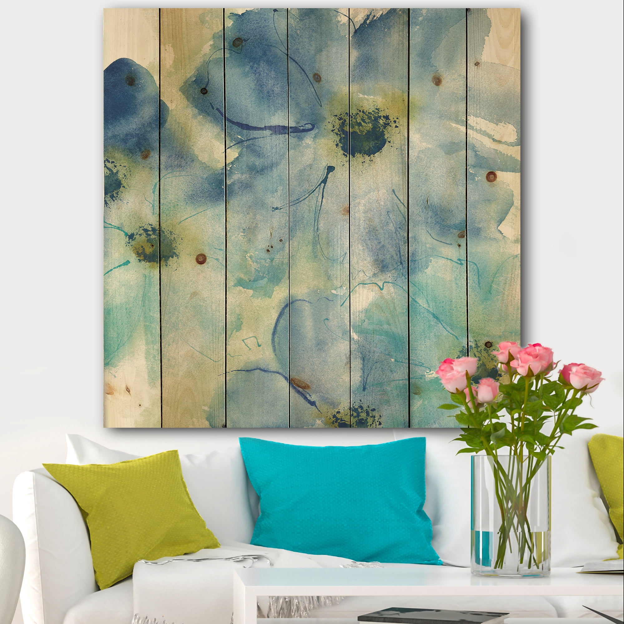 Designart 'Seashell Cosmos I' Cabin & Lodge Print on Natural Pine Wood