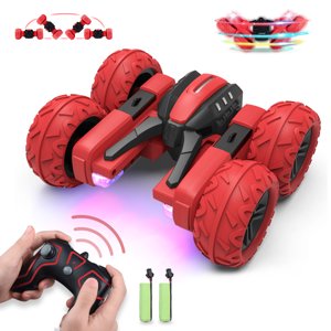 RC Racing Car Remote Control Car 360 Degree Rotation Electric RC Car with Cool Stunt, Red