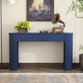 thumbnail image 5 of Black fluted entryway table with curved legs is ideal for sofa or hallway use, 5 of 6