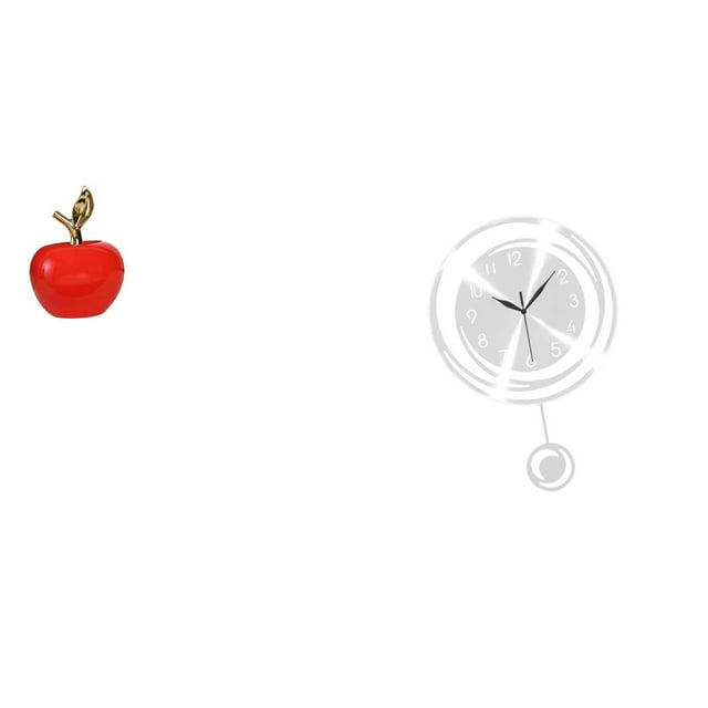 Estatua,Escultura de fruta artificial,estatua y artesanía,Colección de figuras de cerámica para decoración del hogar,Reloj de pared,Reloj de pared decorativo para baño y dormitorio.