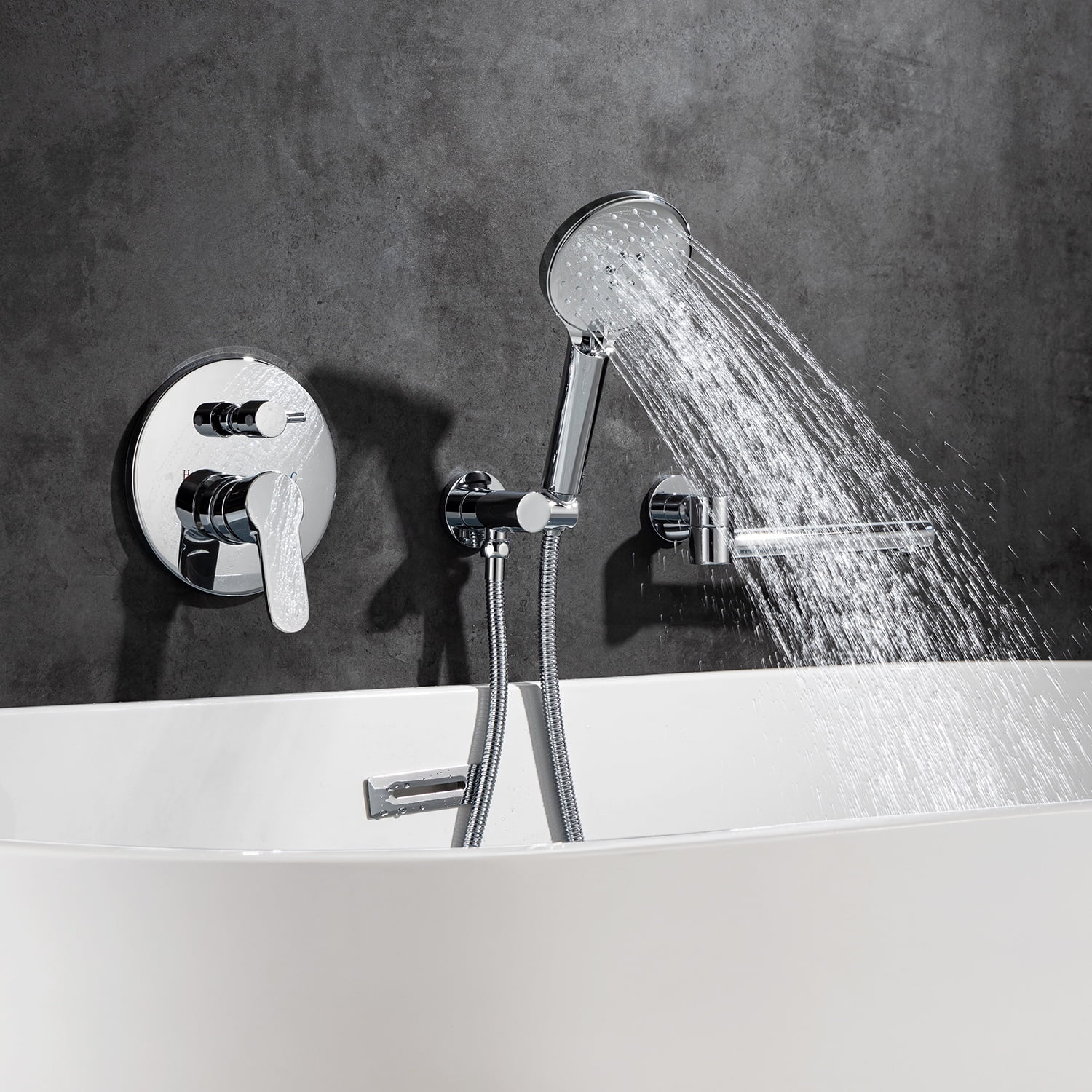 Rainlex One-Handle 1-Spray Setting Polished Chrome Bathtub Shower Faucet